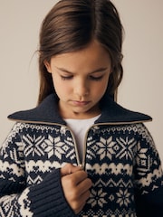 Black/White Matching Family Kids Christmas Fairisle Pattern Jumper (3-16yrs) - Image 4 of 9