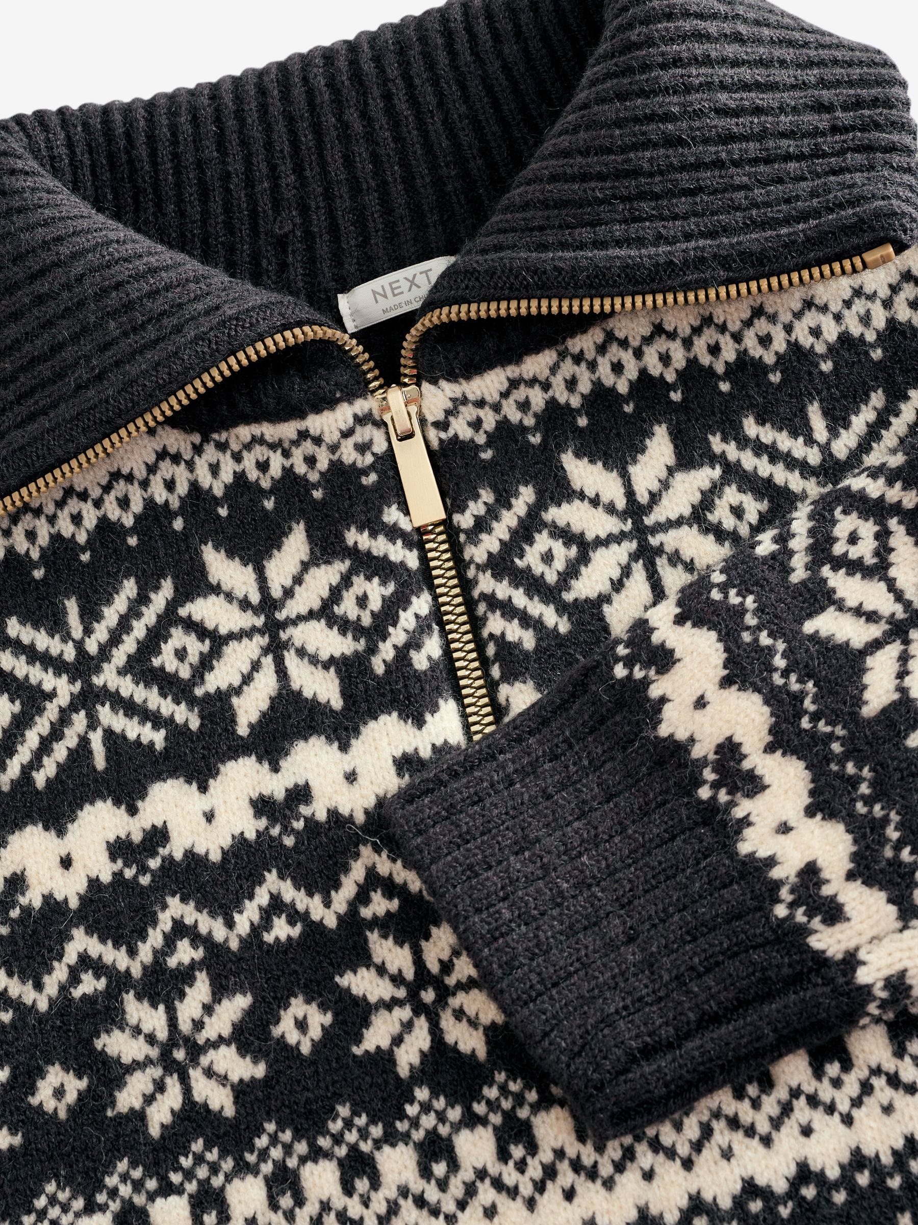 Buy Black/White Matching Family Kids Christmas Fairisle