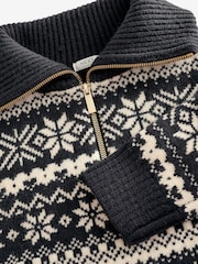 Black/White Matching Family Kids Christmas Fairisle Pattern Jumper (3-16yrs) - Image 8 of 9