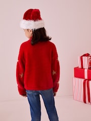 Red Fluffy Reindeer Jumper (3-16yrs) (3-16yrs) - Image 4 of 8