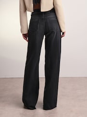 Washed Black Rigid Wide Leg 100% Cotton Jeans - Image 4 of 7