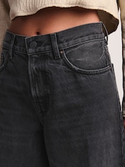 Washed Black Rigid Wide Leg 100% Cotton Jeans - Image 5 of 7