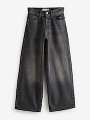 Washed Black Rigid Wide Leg 100% Cotton Jeans - Image 6 of 7