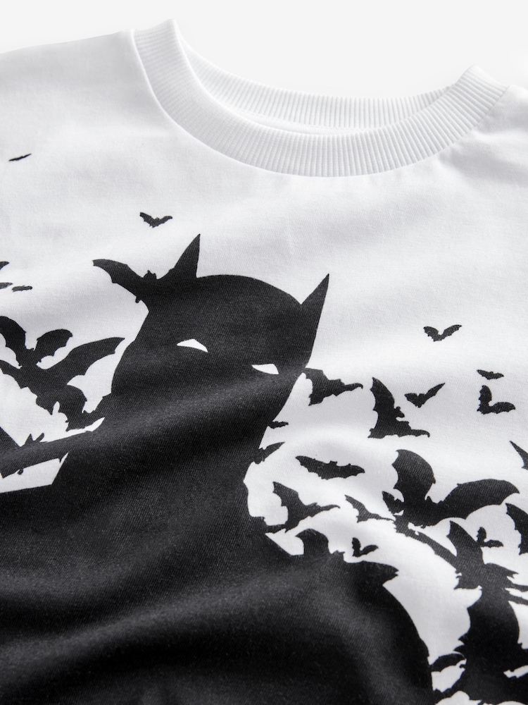 White 100% Cotton Licensed Batman T-Shirt (3-15yrs) - Image 3 of 3