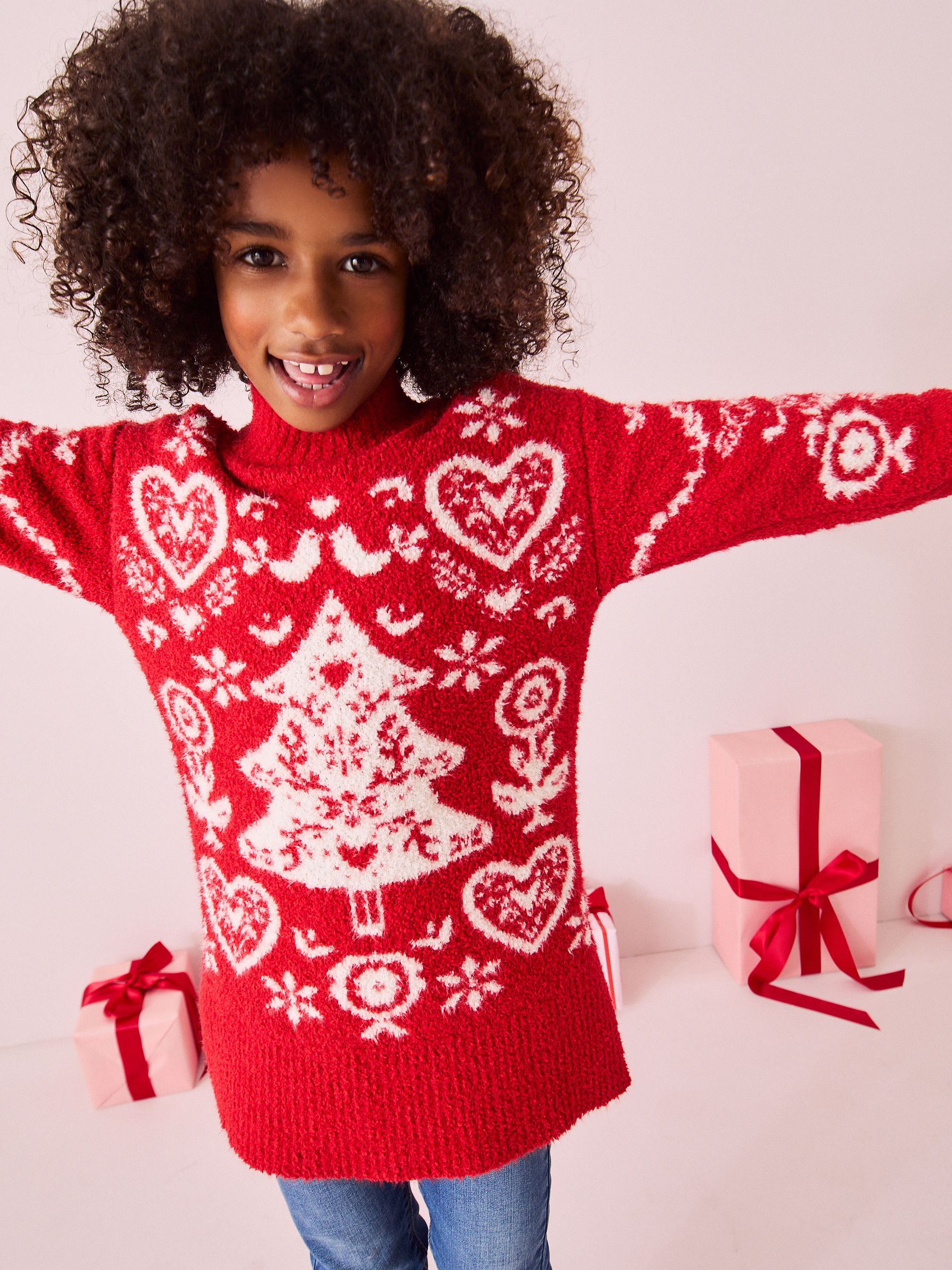 Red christmas jumper dress best sale