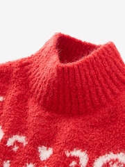 Red Christmas Jumper Dress (3-16yrs) - Image 7 of 8