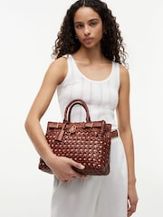 Tommy Hilfiger Brown The American Icon Braided Leather Tote Bag - Image 5 of 5