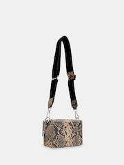 Whistles Black Snake Effect Bibi Cross-Body Bag - Image 2 of 5