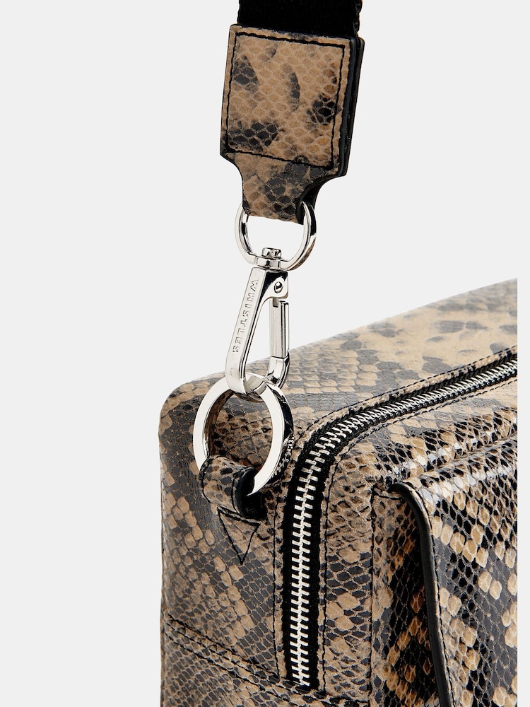 Whistles Black Snake Effect Bibi Cross-Body Bag - Image 5 of 5