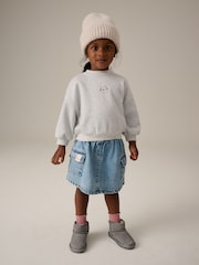 Grey 100% Cotton Sweatshirt and Denim Skirt Set (3mths-7yrs) - Image 1 of 8