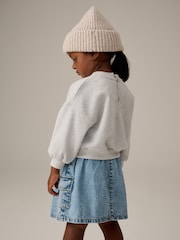 Grey 100% Cotton Sweatshirt and Denim Skirt Set (3mths-7yrs) - Image 3 of 8