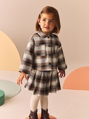 Neutral 100% Cotton Check Shirt and Skirt Set (3mths-7yrs) - Image 1 of 6