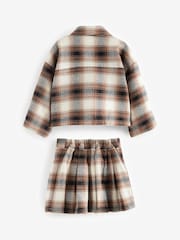 Neutral 100% Cotton Check Shirt and Skirt Set (3mths-7yrs) - Image 2 of 6