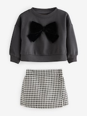 Black Bow Sweatshirt & Skort Set (3mths-7yrs) - Image 5 of 10