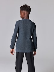 smALLSAINTS Navy Boys Waffle Knitted Jumper - Image 2 of 7