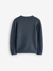 smALLSAINTS Navy Boys Waffle Knitted Jumper - Image 5 of 7