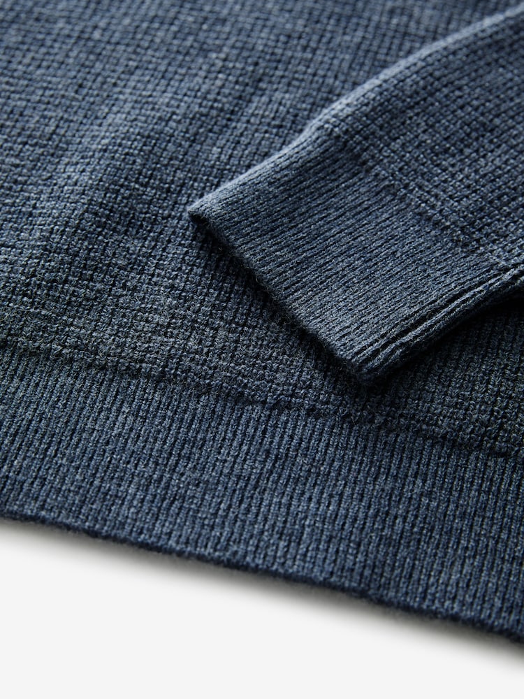 smALLSAINTS Navy Boys Waffle Knitted Jumper - Image 7 of 7