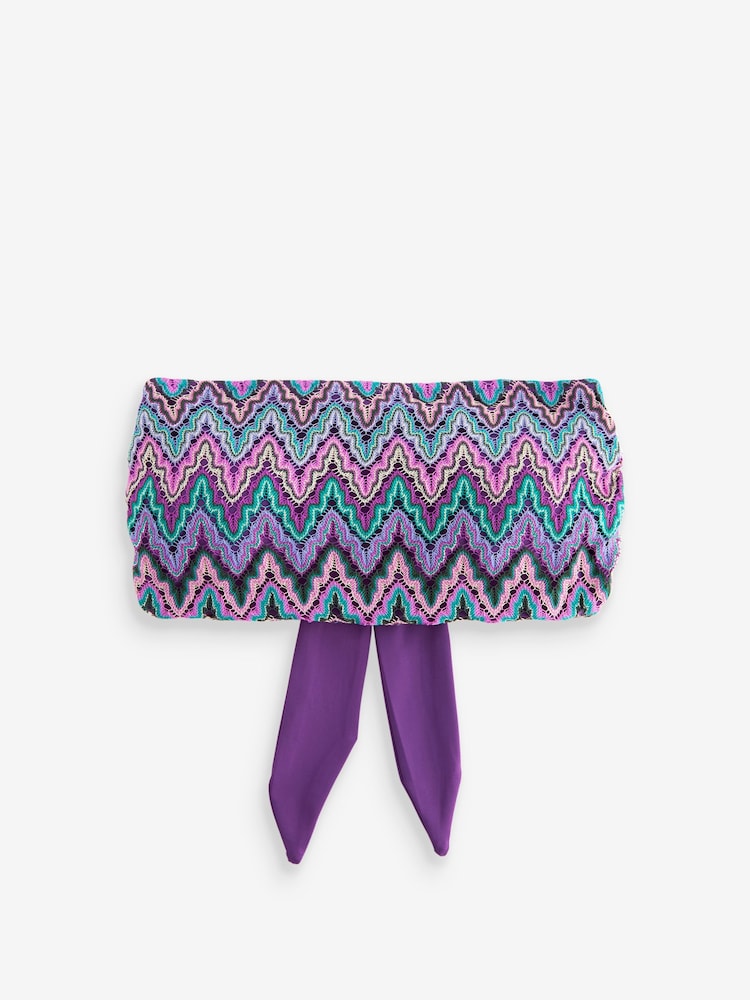 Purple/Green Crochet Bandeau Bikini Top - Image 4 of 4