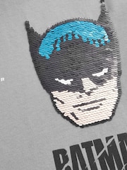 Charcoal Grey Batman Licensed Flippy Sequin Long Sleeve T-Shirt (3-14yrs) - Image 5 of 6