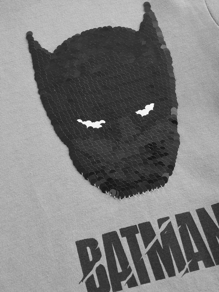Charcoal Grey Batman Licensed Flippy Sequin Long Sleeve T-Shirt (3-14yrs) - Image 6 of 6