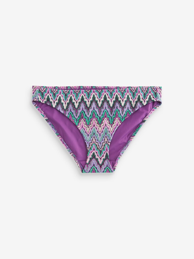 Purple/Green Crochet High Leg Bikini Bottoms - Image 4 of 4
