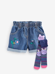 Multi 100% Cotton Character Shorts and Tights Set (3mths-7yrs) - Image 5 of 10