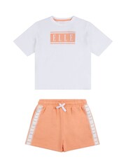 Elle Junior Girls White T-Shirt and Shorts Set - Image 1 of 3