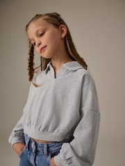 Grey Collared Boxy Sweatshirt (3-16yrs) - Image 1 of 8