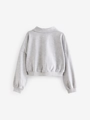 Grey Collared Boxy Sweatshirt (3-16yrs) - Image 6 of 8