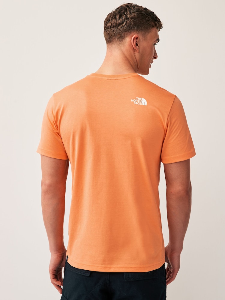 The North Face Peach Pink Mens Simple Dome Short Sleeve 100% Cotton T-Shirt - Image 2 of 4 The North Face Peach Pink Mens Simple Dome Short Sleeve 100% Cotton T-Shirt - Image 2 of 4