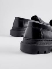 Schwarz - Slipper aus Leder für die Schule - Bild 3 von 5