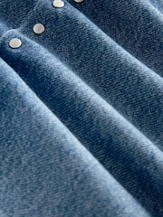 Dark Blue Studded Maxi Denim 100% Cotton Skirt - Image 6 of 7