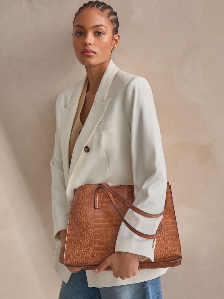Tan Brown Formal Open Tote Bag - Image 1 of 11