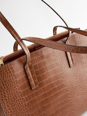 Tan Brown Formal Open Tote Bag - Image 10 of 11