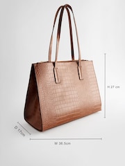 Tan Brown Formal Open Tote Bag - Image 4 of 11