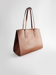 Tan Brown Formal Open Tote Bag - Image 7 of 11