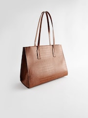 Tan Brown Formal Open Tote Bag - Image 8 of 11