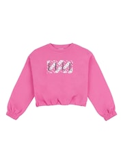 Elle Junior Girls Pink Graphic Print Sweatshirt - Image 1 of 3