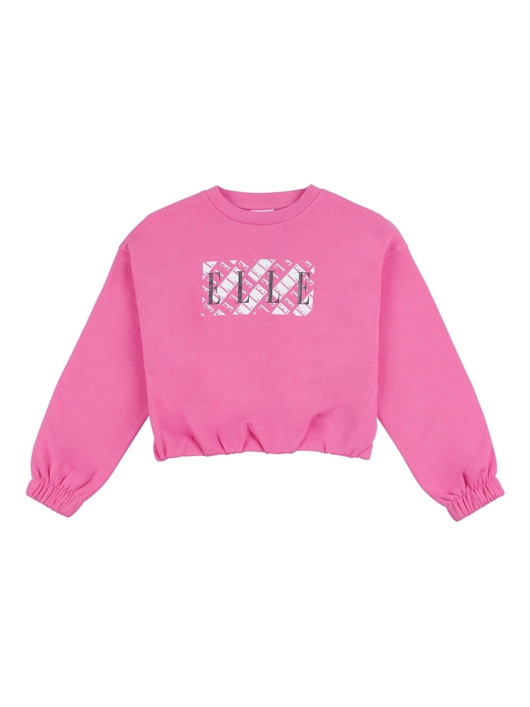 Elle Junior Girls Pink Graphic Print Sweatshirt - Image 1 of 3