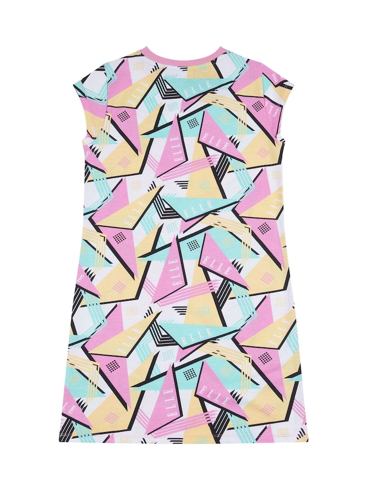 Elle Junior Girls 100% Cotton Geometric Dress - Image 2 of 3