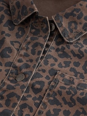 Leopard Print 100% Cotton Worker Pocket Denim Jacket - Image 11 of 11