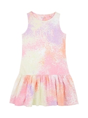 Elle Junior Girls Pink 100% Cotton Sleeveless Ruffled Hem Dress - Image 1 of 3