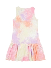 Elle Junior Girls Pink 100% Cotton Sleeveless Ruffled Hem Dress - Image 2 of 3