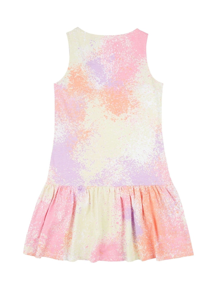 Elle Junior Girls Pink 100% Cotton Sleeveless Ruffled Hem Dress - Image 2 of 3 Elle Junior Girls Pink 100% Cotton Sleeveless Ruffled Hem Dress - Image 2 of 3