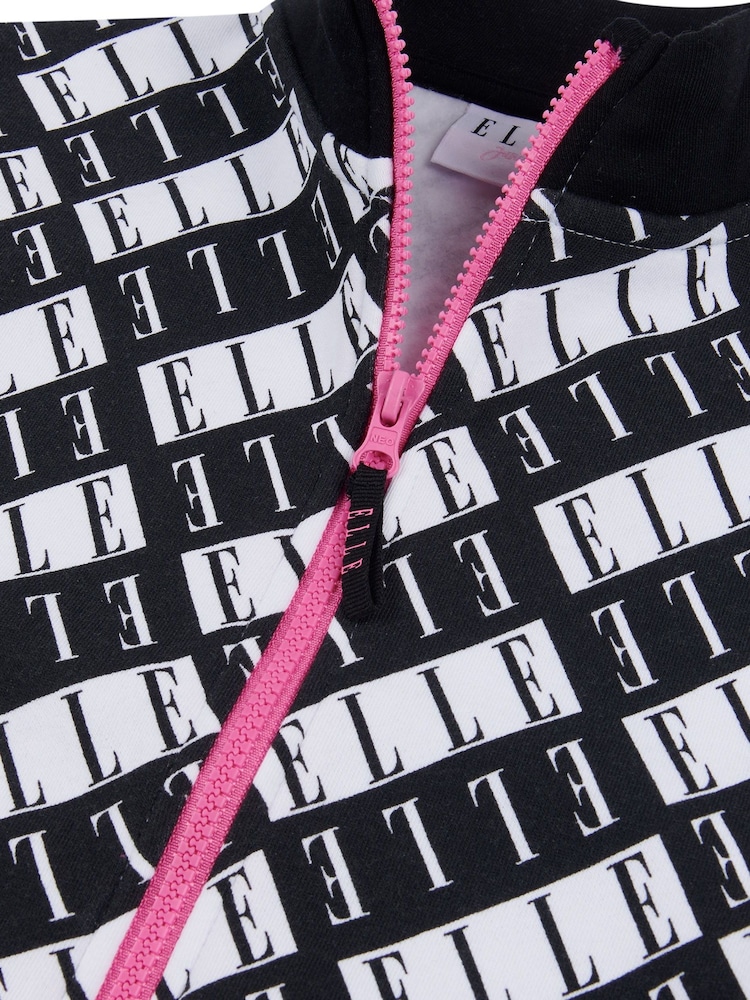 ELLE Junior Girls Zip Up Black Sweatshirt - Image 3 of 3