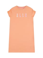 Elle Junior Girls Orange 100% Cotton Jersey Dress - Imagen 1 de 3