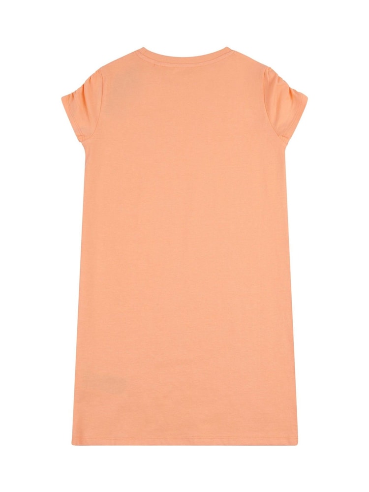 Elle Junior Girls Orange 100% Cotton Jersey Dress - Imagen 2 de 3