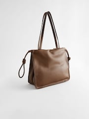Taupe Chain Detailed Bag - Image 6 of 9