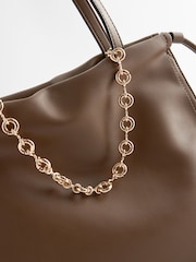 Taupe Chain Detailed Bag - Image 7 of 9