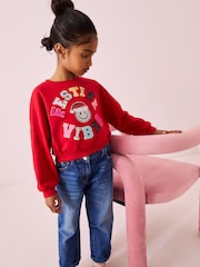 Red Sequin Christmas Long Sleeve 100% Cotton T-Shirt (3-16yrs) - Image 2 of 3